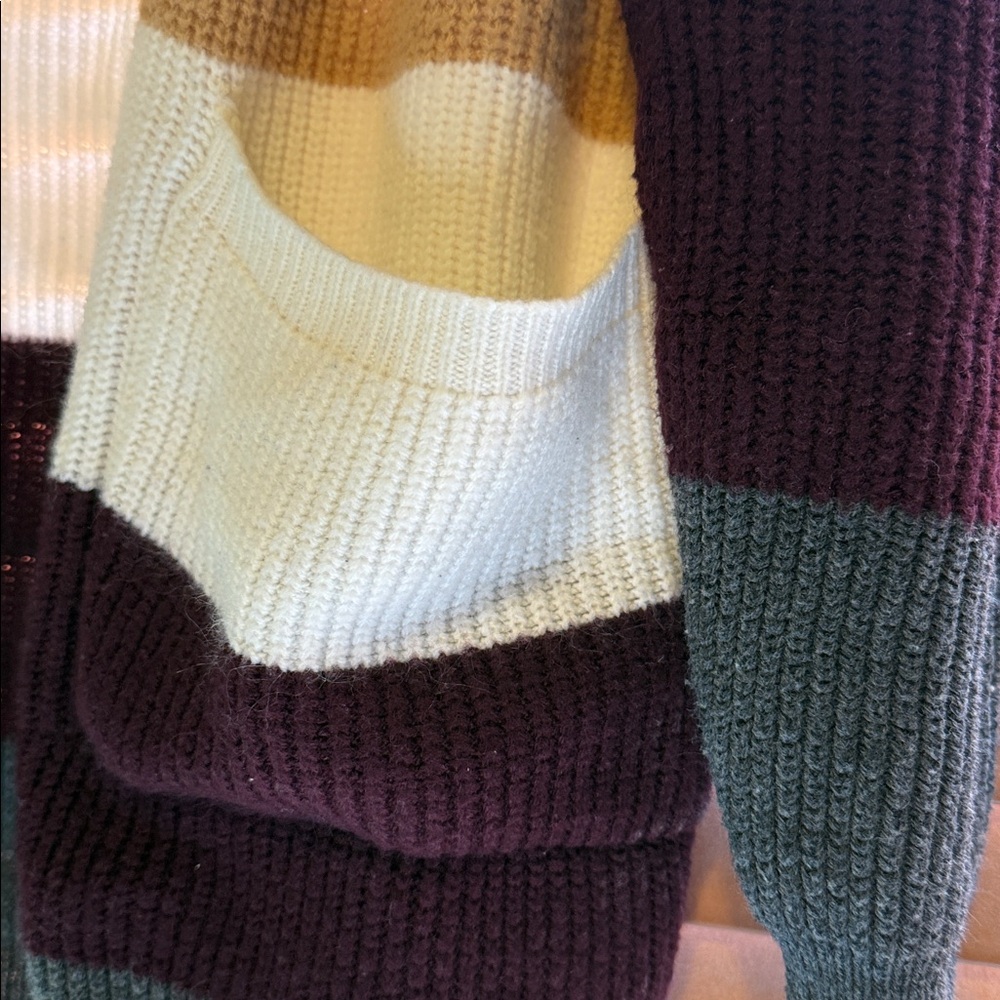 Striped Open-Front Cardigan Sweater - Multi-Color - Picture 2 of 3